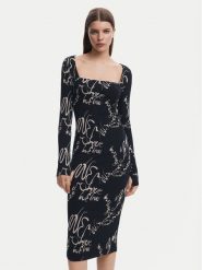 Desigual Sukienka codzienna 25SWVK05 Czarny Slim Fit. Czarne sukienki Desigual, na co dzień, xl, bez wzorów, z syntetyku, bez kołnierzyka, bez ramiączek, proste. Za 259.99 zł.