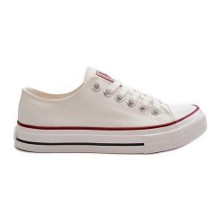 Niskie Trampki Damskie Big Star NN274274 Białe. Białe trampki bez wzorów, z gumy, eleganckie, bez zapięcia. Za 180.71 zł.