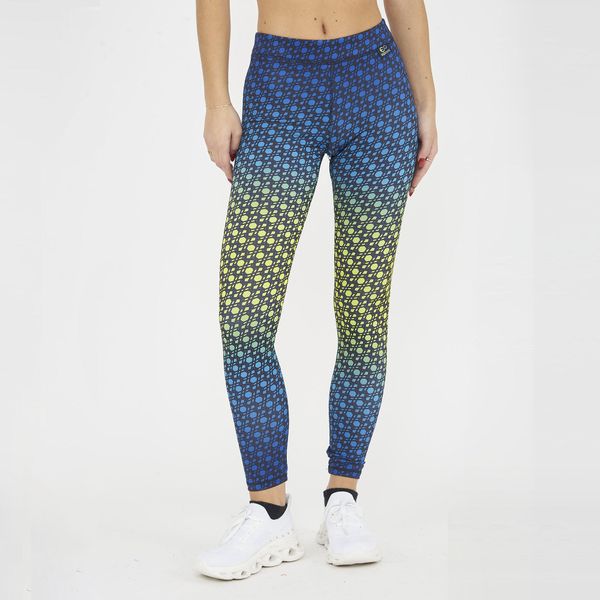 Legginsy treningowe Damskie NETMESH. Niebieskie legginsy ELPLAYER, bez wzorów, z elastanu, sportowe, długie. Za 80.00 zł.