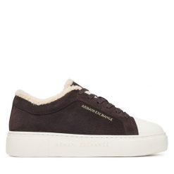 Trampki Armani Exchange. Brązowe trampki Armani Exchange, bez wzorów, bez zapięcia. Za 701.99 zł.