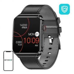 Smartwatch BlitzWolf BW-HL6 (czarny skórzany). Czarne smartbandy BlitzWolf. Za 269.00 zł.