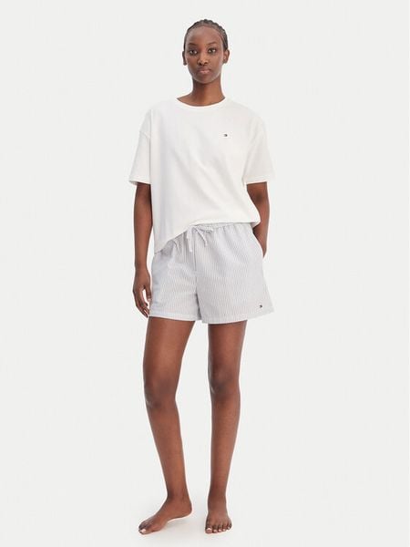 Tommy Hilfiger Piżama UW0UW06306 Biały Regular Fit. Białe piżamy Tommy Hilfiger, l, bez wzorów, z bawełny, bez kołnierzyka, bez ramiączek. Za 329.99 zł.