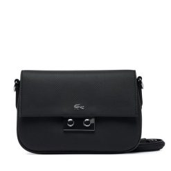 Torebka Lacoste. Czarne listonoszki Lacoste, bez wzorów, bez dodatków. Za 709.99 zł.