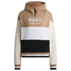 Bluza jeździecka z kapturem Boss Equestrian Faye. Białe bluzy BOSS EQUESTRIAN, s, bez wzorów, z materiału, eleganckie, bez ramiączek, z kapturem. Za 630.50 zł.