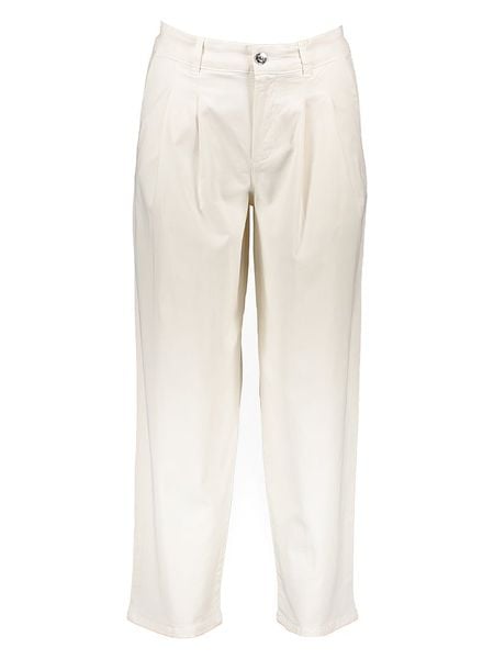 Oui Spodnie w kolorze kremowym rozmiar: 40. Brązowe spodnie materiałowe Oui, bez wzorów, z materiału. Za 404.99 zł.