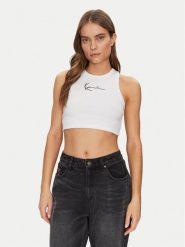 Karl Kani Top 6131302 Biały Cropped Fit. Białe topy Karl Kani, xl, bez wzorów, z bawełny, bez kołnierzyka, bez ramiączek. Za 69.99 zł.