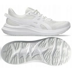 Buty sportowe dla kobiet ASICS JOLT 5. Białe buty do biegania ASICS, bez wzorów, bez zapięcia, do biegania. Za 259.99 zł.