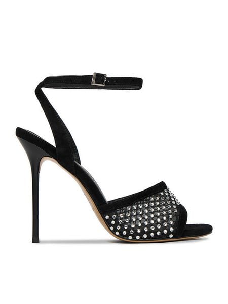 Eva Minge Sandały EO-ZARA-LT934-79 Czarny. Czarne sandały Eva Minge, bez wzorów, ze skóry, bez obcasa, na szpilce, bez zapięcia. Za 214.99 zł.