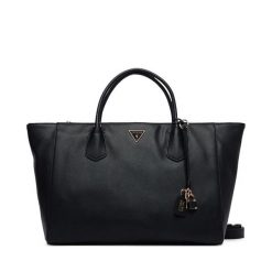 Torebka Guess. Czarne shopper bag Guess, z aplikacjami, bez dodatków. Za 674.99 zł.