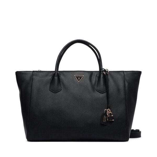 Torebka Guess. Czarne shopper bag Guess, z aplikacjami, bez dodatków. Za 674.99 zł.