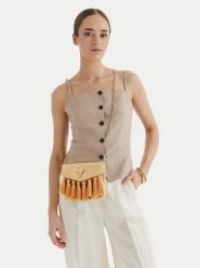 Guess Torebka J6GZ17 WO680 Beżowy. Brązowe kopertówki Guess, z aplikacjami, z syntetyku, wizytowe, bez dodatków. Za 210.99 zł.