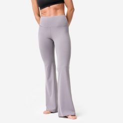 Legginsy do jogi i pilatesu damskie Kimjaly flare. Fioletowe legginsy KIMJALY, bez wzorów, z elastanu, sportowe. Za 119.99 zł.