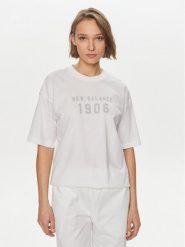 New Balance T-Shirt WT41519 Biały Oversize. Białe t-shirty New Balance, m, bez wzorów, z bawełny, bez kołnierzyka, bez ramiączek. Za 129.99 zł.