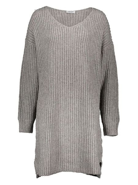 Sublevel Sukienka w kolorze szarym rozmiar: M. Szare sukienki Sublevel, na co dzień, m, bez wzorów, ze splotem, bez kołnierzyka, bez ramiączek, midi, proste. Za 83.62 zł.