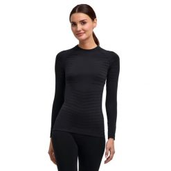 Damska koszulka z długim rękawem Falke Maximum Warm. Czarne t-shirty sportowe Falke, l, bez wzorów, z elastanu, bez ramiączek. Za 379.00 zł.