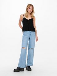 ONLY Top w kolorze czarnym rozmiar: XS. Czarne topy ONLY, xs, bez wzorów, bez kołnierzyka, bez ramiączek. Za 51.45 zł.