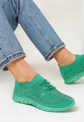 Zielone Sznurowane Buty Sportowe z Cyrkoniami Digtan. Zielone buty sportowe lifestyle Born2be, na lato, bez wzorów, sportowe, z okrągłym noskiem, bez zapięcia. W wyprzedaży za 63.99 zł.
