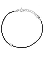 DYAMANT Bransoletka z diamentem rozmiar: onesize. Czarne bransoletki Dyamant, z diamentem, srebrne. Za 419.24 zł.