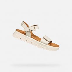 Sandały damskie Geox Xand 2.1S. Brązowe sandały Geox, bez wzorów, ze skóry, eleganckie, bez obcasa, bez zapięcia. Za 459.80 zł.