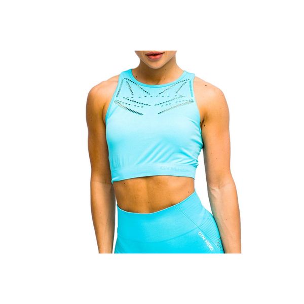 Biustonosz sportowy damski GymHero Venice Beach Top Short Bra. Czerwone biustonosze sportowe Gym Hero, bez wzorów, z elastanu, na fitness i siłownię. Za 69.99 zł.