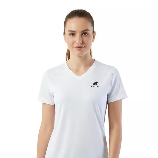 Koszulka sportowa Performance damska. Białe t-shirty sportowe FJORK MERINO, m, bez wzorów, z elastanu, bez ramiączek, trekkingowe. Za 399.00 zł.