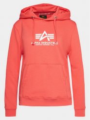 Alpha Industries Bluza New Basic 196032 Czerwony Regular Fit. Czerwone bluzy Alpha Industries, m, bez wzorów, z bawełny, bez kaptura. Za 319.99 zł.