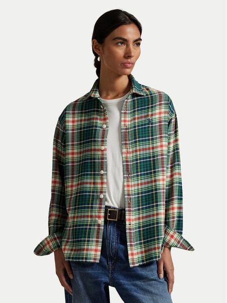 Polo Ralph Lauren Koszula 211A95156002 Zielony Relaxed Fit. Zielone koszule Polo Ralph Lauren, m, bez wzorów, z bawełny, bez kołnierzyka, bez ramiączek. Za 639.99 zł.