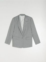 Żakiet - szary. Szare marynarki i żakiety Sinsay, l, bez wzorów, bez ramiączek. Za 79.99 zł.