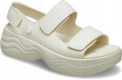 Klapki Dla Dorosłych Crocs Skyline. Brązowe klapki Crocs, bez wzorów, z materiału, bez obcasa, bez zapięcia. Za 209.99 zł.