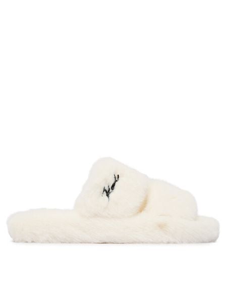 KARL LAGERFELD Kapcie Hypns KL80674 Kremowy. Białe kapcie KARL LAGERFELD, bez wzorów, z materiału. Za 439.99 zł.
