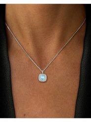 Les Petites Précieuses Srebrny naszyjnik z zawieszką - dł. 40 cm rozmiar: onesize. Białe naszyjniki Les Petites Précieuses, z materiału, z cyrkonią, srebrne. Za 184.95 zł.