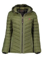 Geographical Norway Kurtka pikowana "Carliti" w kolorze khaki rozmiar: S. Brązowe kurtki Geographical Norway, s, z aplikacjami, bez kaptura. Za 146.85 zł.