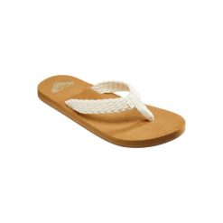 Japonki Porto damskie. Brązowe japonki Roxy, bez wzorów, z bawełny, sportowe. W wyprzedaży za 69.99 zł.