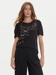 DKNY T-Shirt P4MHTXVW Czarny Regular Fit. Czarne t-shirty DKNY, s, bez wzorów, z bawełny, bez kołnierzyka, bez ramiączek. Za 209.99 zł.