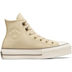 Buty sportowe Converse Chuck Taylor All Star Lift. Brązowe buty treningowe Converse, bez wzorów, ze skóry ekologicznej, bez zapięcia. Za 590.00 zł.