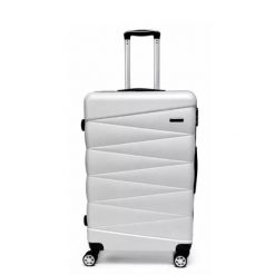 Walizka na kółkach Sapphire ST-2240 srebrna - średnia M DUO. Niebieskie walizki SAPPHIRE, duże. W wyprzedaży za 119.00 zł.