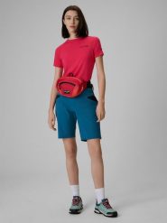 4F Spodenki trekkingowe szybkoschnące damskie - turkusowe XXL. Niebieskie szorty 4f, bez wzorów, ze skóry, wizytowe. Za 179.99 zł.