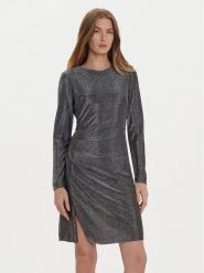 DKNY Sukienka koktajlowa DD4GAA85 Srebrny Regular Fit. Szare sukienki DKNY, bez wzorów, z syntetyku, wizytowe, bez kołnierzyka, bez ramiączek. Za 379.99 zł.