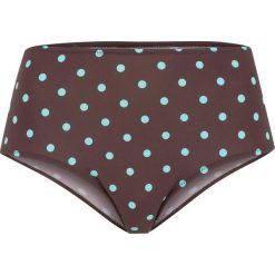 Figi bikini, szybko schnące bonprix brązowo-turkusowy w kropki. Brązowe bikini bonprix, bez wzorów. Za 34.99 zł.