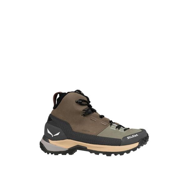 Buty trekkingowe damskie Puez Leather Mid Ptx Women. Brązowe buty trekkingowe Salewa, bez wzorów, ze skóry, bez zapięcia, trekkingowe. Za 989.99 zł.