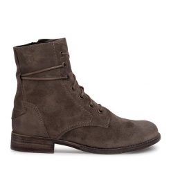 Botki Josef Seibel. Brązowe botki Josef Seibel, bez wzorów, bez obcasa, na płaskiej podeszwie, bez zapięcia. Za 299.99 zł.