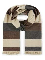 Lanerossi Wełniany szal w kolorze brązowo-beżowym z dodatkiem kaszmiru - 200 x 60 cm rozmiar: onesize. Brązowe szaliki i kominy Lanerossi, bez wzorów, z kaszmiru. Za 303.06 zł.