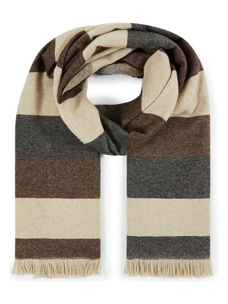 Lanerossi Wełniany szal w kolorze brązowo-beżowym z dodatkiem kaszmiru - 200 x 60 cm rozmiar: onesize. Brązowe szaliki i kominy Lanerossi, bez wzorów, z kaszmiru. Za 303.06 zł.