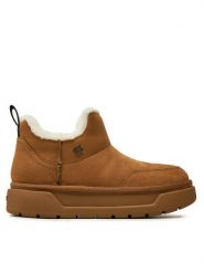 Guess Śniegowce Unie FLFUNN ESU10 Brązowy. Brązowe botki Guess, z aplikacjami, ze skóry, bez zapięcia. Za 739.99 zł.