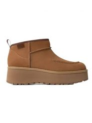 UGG Skórzane botki "Cityfunc Ultra Mini" w kolorze jasnobrązowym rozmiar: 41. Brązowe botki UGG, bez wzorów, z materiału, bez obcasa, na platformie, bez zapięcia. Za 604.83 zł.
