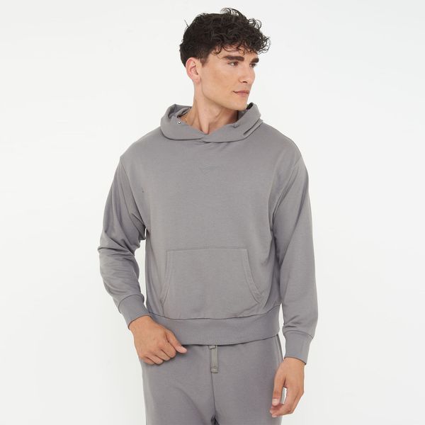 Unisex bluza z kapturem F BOXY ciemnoszara. Szare bluzy LEGEA, m, bez wzorów, z bawełny, z kapturem. Za 96.00 zł.