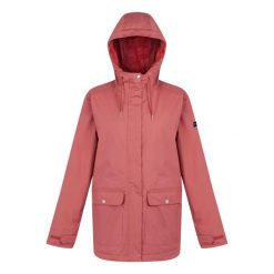 Kurtka turystyczna damska Regatta Broadia parka przeciwdeszczowa. Brązowe kurtki przeciwdeszczowe Regatta, bez wzorów, bez kaptura, trekkingowe. W wyprzedaży za 299.99 zł.