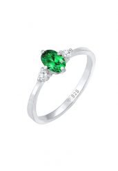 Elli Damska obrączka elegancka z zielonymi kryształami cyrkonii w srebrze próby 925 Sterling Silver Pierścionki 1 ct Damski. Szare pierścionki Elli, z cyrkonią, pozłacane. Za 283.99 zł.