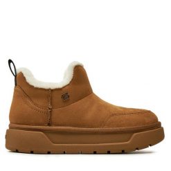 Śniegowce Guess. Brązowe botki Guess, z aplikacjami, bez zapięcia. Za 739.99 zł.