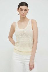 Silvian Heach top damska kolor beżowy. Brązowe topy Silvian Heach, m, bez wzorów, z dzianiny, bez kołnierzyka, bez ramiączek. Za 419.99 zł.